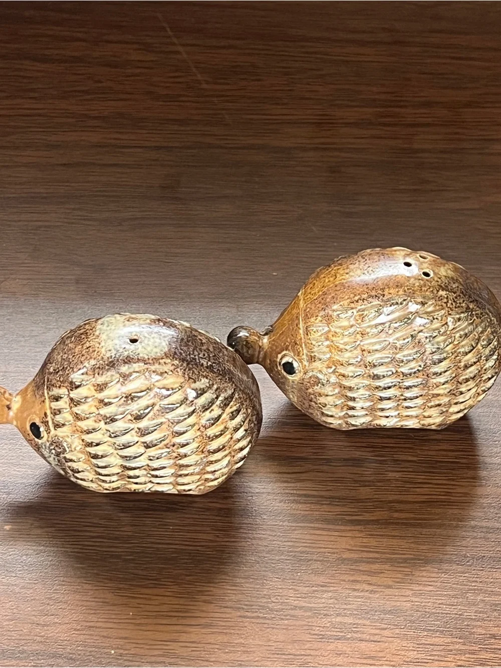 Vintage Hedgehog Ceramic Salt and Pepper Shakers